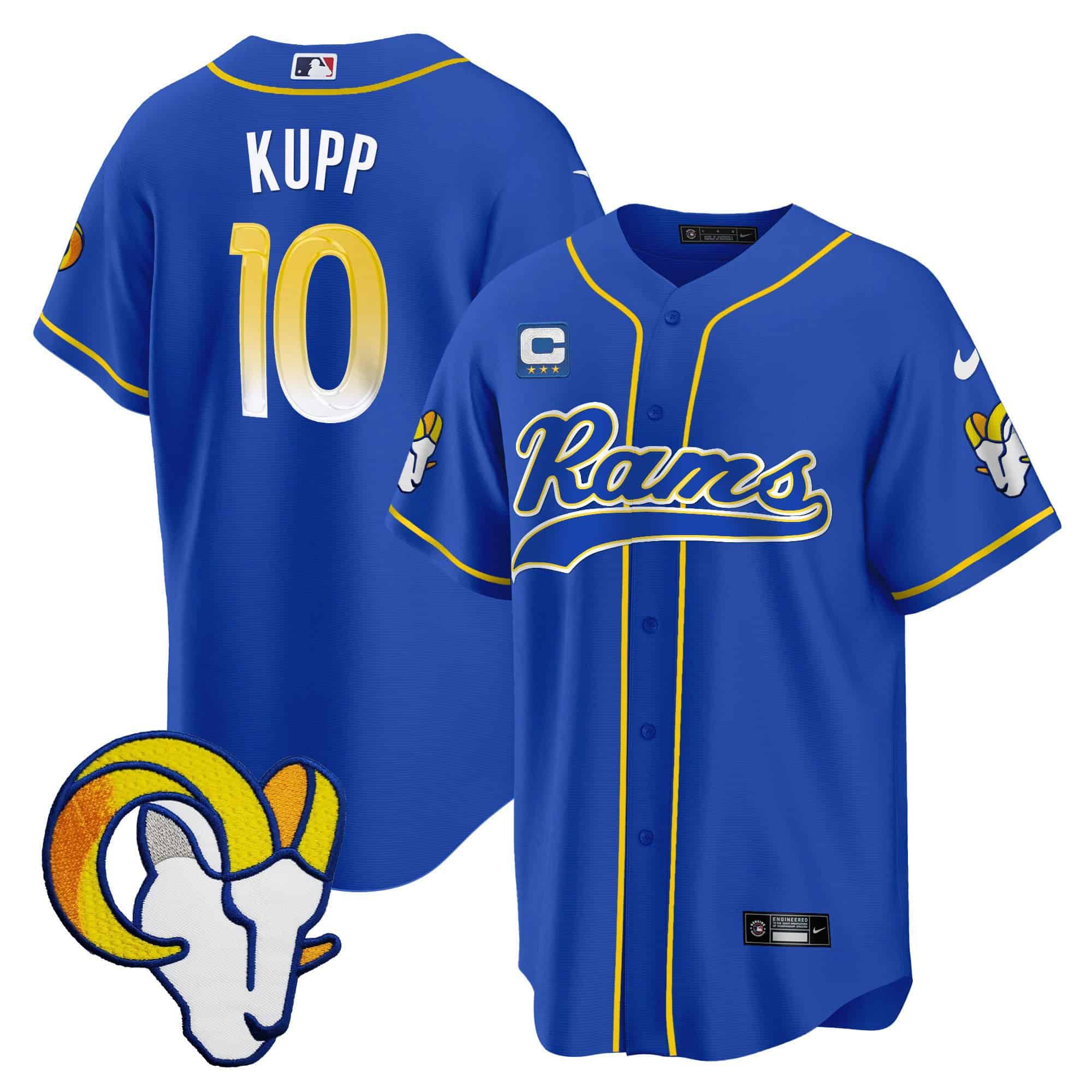 Men Los Angeles Rams #10 Kupp Blue 2024 Nike Baseball NFL Jersey style 1